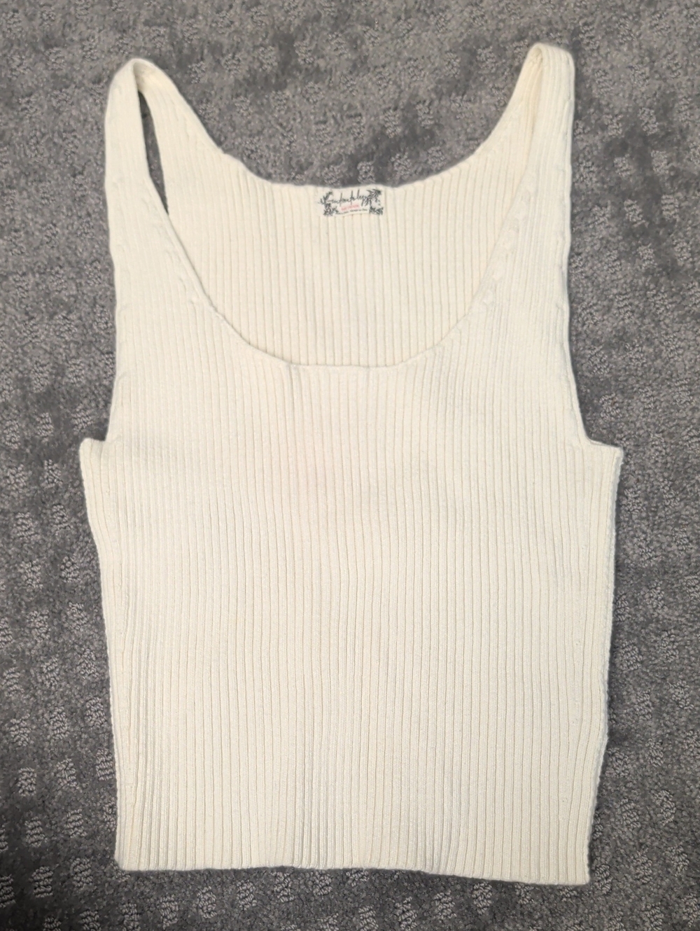 Free People Ribbed Scoop Tank Top - Ivory